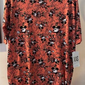 LuLaRoe Disney Red Dress with Mickey Mouse Print rare print hard to find